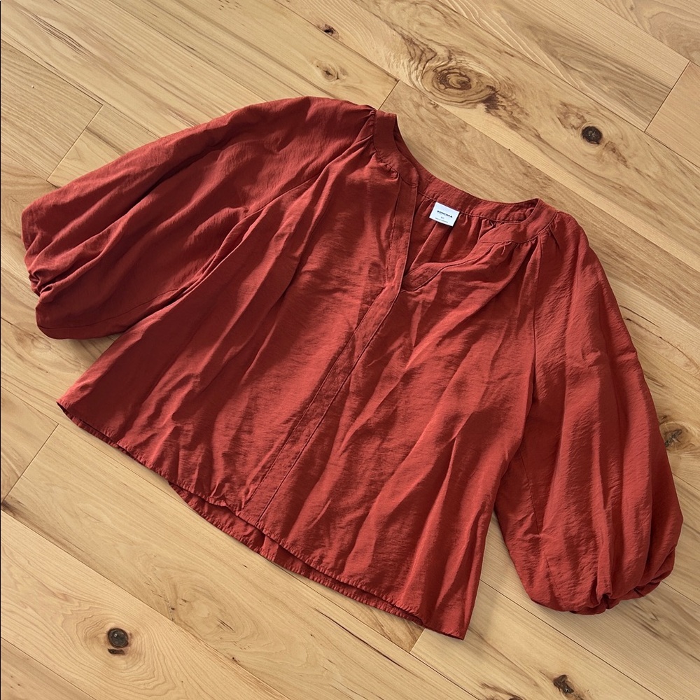 Sonoma Burnt Orange Red Flowy Business Casual Size XL Blouse Top